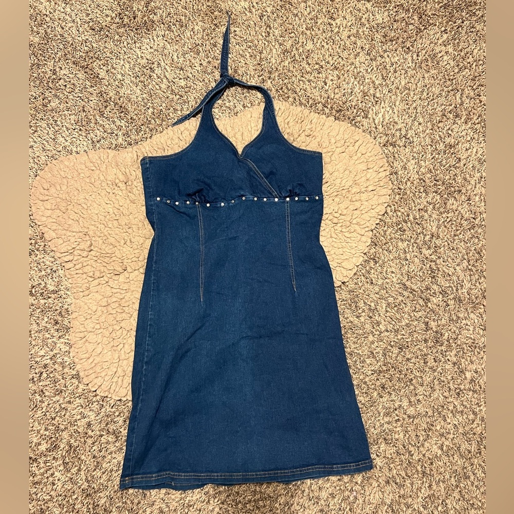 Y2K Vintage Jean Halter Dress